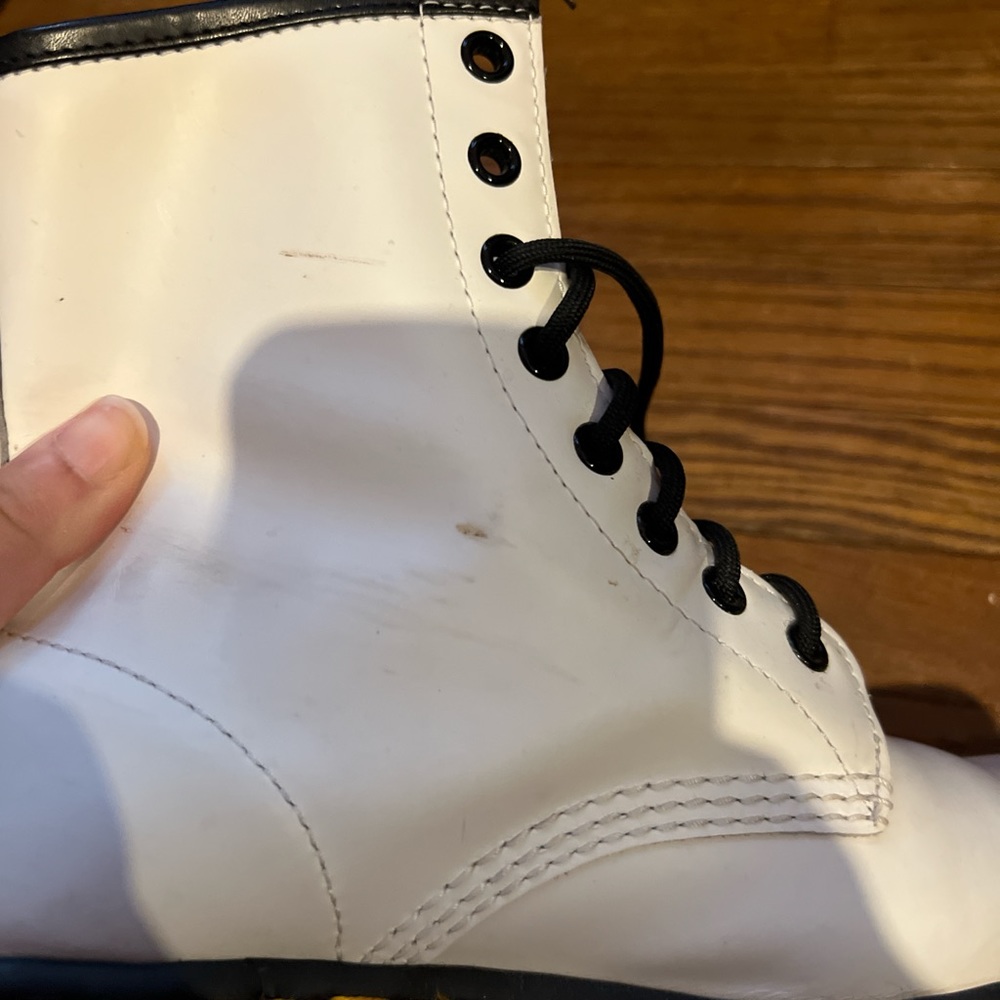 white lace up boots - Picture 3 of 9